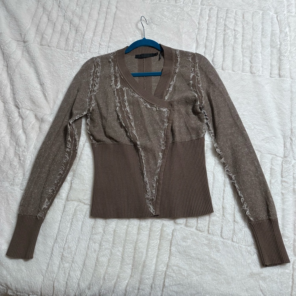 L.A.M.B. Taupe Knit Sweater, size S
